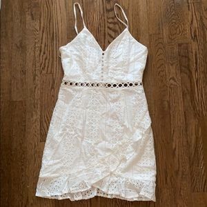 White eyelet cotton dress